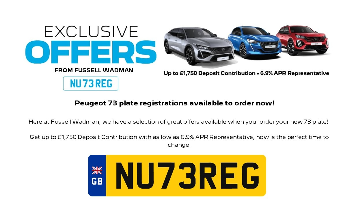 Peugeot 73 plate registrations available to order now!