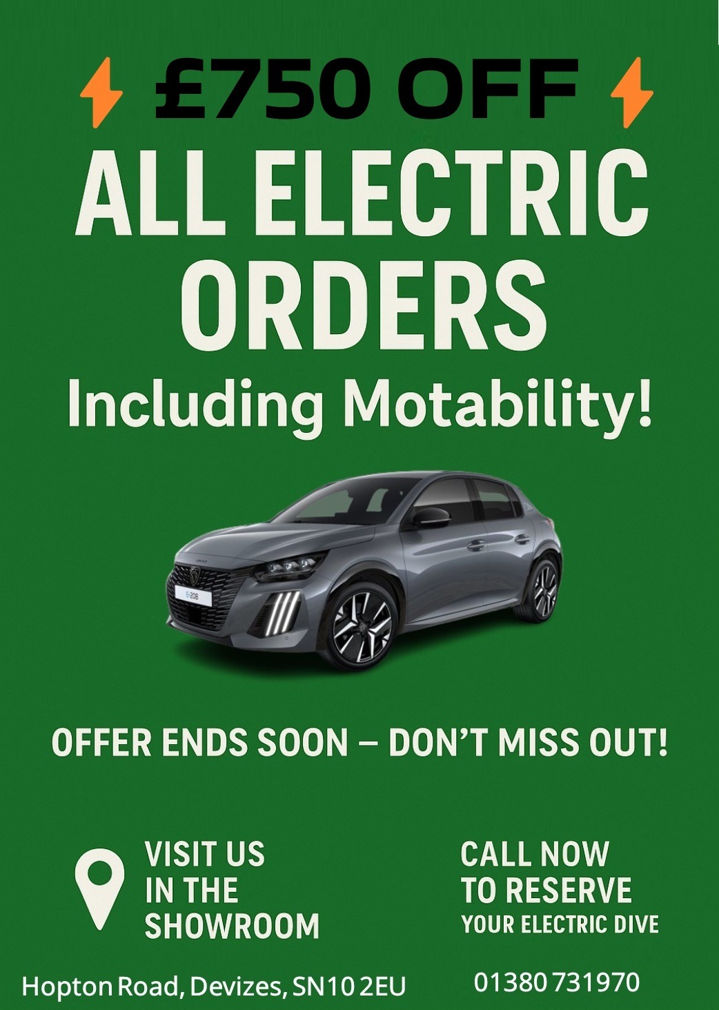 £750 off all electric orders