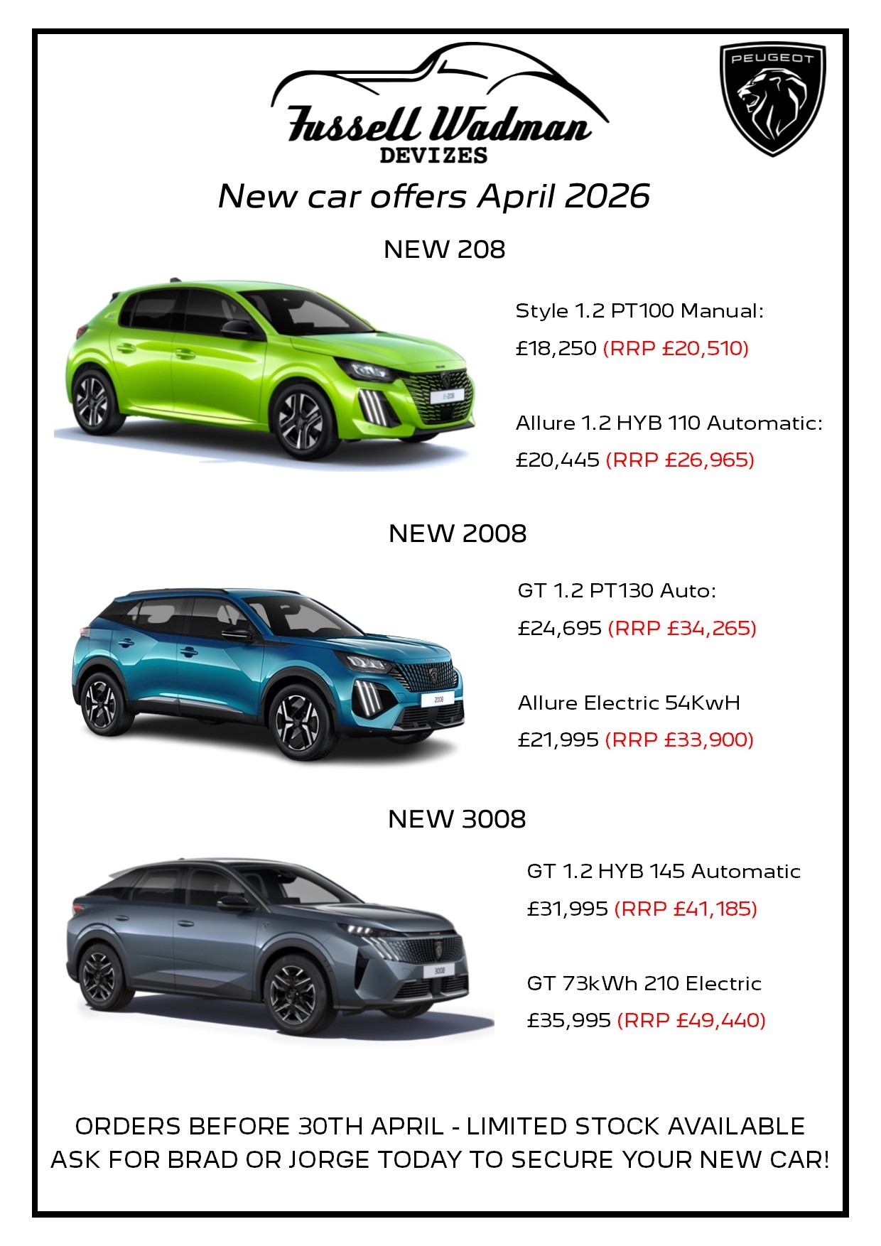 April new car offers